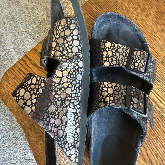 Birkenstock Metallic Double-Strap Sandals - Picture 2 of 4